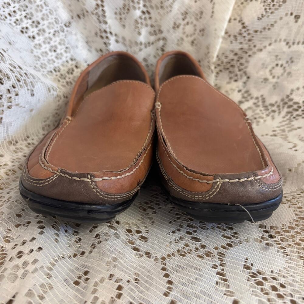 Joseph Abboud Men's US 10.5 M Brown Leather Driving Loafers Shoes